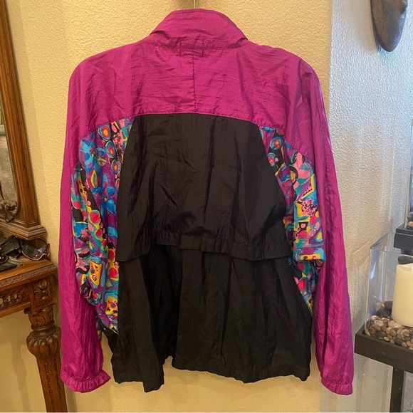 Vintage HEALTHY ATTITUDE Women Floral Lightweight Windbreaker Jacket Size Large - Picture 6 of 8